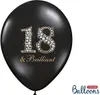 Luftballons 30cm mit Zahl 18 / Strass Motiv 6er Set schwarz Produktbild-Vorschau 4