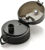 A black water bottle lid with the top open, showing internal components. Produktbild-Vorschau