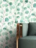 NEWROOM Tapete Blau Vliestapete Eukalyptus - Mustertapete Produktbild-Vorschau 3