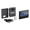 A doorbell camera system with an indoor monitor, power adapter, and mounting bracket. Produktbild-Vorschau