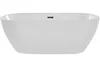 A white, modern, freestanding bathtub is shown from the front against a white background. Podgląd zdjęcia produktu