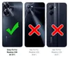 Three phone backs are shown, one with a green checkmark and two with red X's, indicating compatibility. Produktbild-Vorschau