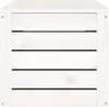 A white wooden storage chest with horizontal slats. Produktbild-Vorschau