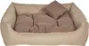 Hundebett Kunstleder Beige XXL 110x90 cm Hundekissen Produktbild-Vorschau 1