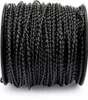 A close-up, head-on view of a spool of black twisted rope or cable. Náhľad obrázku produktu