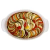 Auflaufform oval mit Henkel groß Weiß Keramik 36x23,7x6,5cm Produktbild-Vorschau 4
