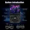 An illustration showing the buttons and ports of a handheld gaming console. Produktbild-Vorschau