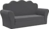 vidaXL Kinder-Schlafsofa 2-Sitzer Anthrazit Weicher Plüsch Produktbild-Vorschau 1