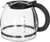 A clear studio shot of a glass coffee pot with a black handle and lid. Náhľad obrázku produktu