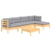 [Home] 6-tlg. Garten-Lounge-Set mit Grauen Kissen Produktbild-Vorschau 3