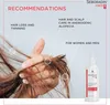 A hand holding hair with product recommendations and a bottle of Seboradin Forte shampoo. Podgląd zdjęcia produktu