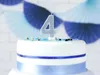 Verjaardagskaars, cijfer 4, met glitter, 7 cm, zilver Productafbeelding-voorbeeld 1