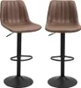Two brown bar stools with black bases against a white background. Podgląd zdjęcia produktu