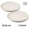 2er-Set Premium Porzellan Speiseteller Ø26 cm – Elegantes Wellendesign mit edlem Goldrand Anteprima dell’immagine prodotto