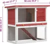 vidaXL Kaninchenstall 1 Tür Rot Holz Produktbild-Vorschau 10