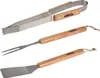 BBQ-Grillbesteck-Set, Edelstahl/Holz, 35 cm, silber/braun Produktbild-Vorschau 1