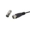 Close-up of two coaxial cable connectors, one detached and one attached to a cable. Podgląd zdjęcia produktu