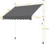 Diagram showing the dimensions of a dark gray awning. Produktbild-Vorschau
