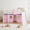 Homestyle4u Hochbett 90x200 Rutsche Lattenrost Vorhang Rosa Produktbild-Vorschau 12