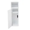 A white bathroom cabinet with its door open, showing shelves and a toilet paper holder. Voir les images du produit