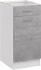 A white and gray kitchen cabinet with two drawers and one door. Produktbild-Vorschau