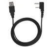A black USB programming cable with two 3.5mm audio jacks on one end and a USB-A connector on the other, laid out on a white background. Náhled obrázku produktu