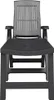 A front view of a dark gray plastic sun lounger against a white background. Voir les images du produit