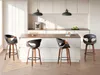 Chaise de bar pivotante DARLENIS - noir / noyer Voir les images du produit 2
