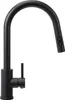 A black kitchen faucet with a pull-down sprayer. Produktbild-Vorschau