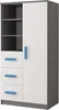 A product shot of a children's bookshelf with drawers and a door. Náhled obrázku produktu