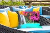 MuchoWow® Outdoor Kissen - Wasserfall - Bäume - Rosa - Produktbild-Vorschau 4