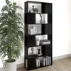 vidaXL Bücherregal Raumteiler Schwarz 80x24x186 cm Produktbild-Vorschau 2