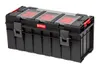 A black toolbox with transparent red-lidded compartments on top, set against a white background. Náhľad obrázku produktu