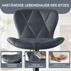 A close-up of a dark gray bar stool with three inset images highlighting its features. Voir les images du produit