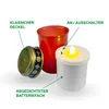 An electronic candle with its components labeled. Anteprima dell’immagine prodotto