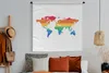 MuchoWow® Wandteppich Wandbehang Karte - Welt - Regenbogen Produktbild-Vorschau 4
