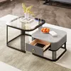 Couchtisch 60x60x42+50x50x34 cm Stapelbarer 2er-Set Produktbild-Vorschau 1