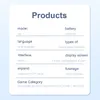 A product specification card for a handheld game console. Produktbild-Vorschau
