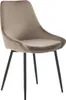 Stuhl 6er-Set - Samt & Schwarzes Metall - Taupe - MASURIE Produktbild-Vorschau 3