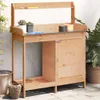 vidaXL Pflanztisch mit Schrank Braun 110,5x45x124,5cm Produktbild-Vorschau 2