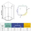 IMPTS Duschkabine 80x80cm Viertelkreis Duschabtrennung Rund Produktbild-Vorschau 3