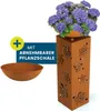 Hoberg LED Pflanzsäule 3D Blumen-Design in Rost-Optik Produktbild-Vorschau 1