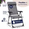 CASARIA® 4x Chaises de jardin pliantes Gris Chiné en Voir les images du produit 3