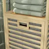 HOMCOM Badregal mit Wäschekorb, Badezimmerregal mit 3 Produktbild-Vorschau 8