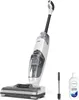 A Tineco 2-in-1 iFloor 2 Plus Vacuum Cleaner is shown standing upright on a white background, with a cleaning solution bottle and a brush accessory beside it. Voir les images du produit