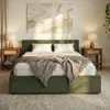 Polsterbett PESARO 160x200 cm, Grün – modernes Doppelbett Produktbild-Vorschau 2
