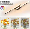 A modern LED ceiling light with a demonstration of CRI levels on flowers. Produktbild-Vorschau