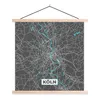 MuchoWow® Textilposter Köln - Stadtplan - Blau - Karte - Produktbild-Vorschau 1