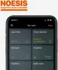 A screenshot of a mobile app interface for managing a lawn, showing details like lawn size, soil type, and grass species. Produktbild-Vorschau