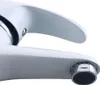 A close-up shot of a white faucet with silver accents. Produktbild-Vorschau